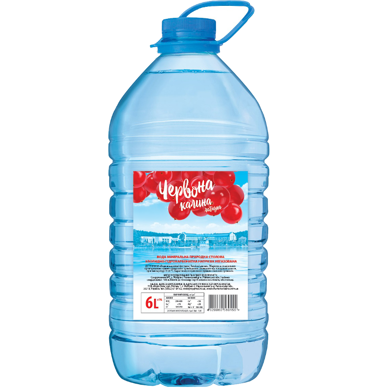 Вода мінеральна ЧЕРВОНА КАЛИНА, негазована, 6л